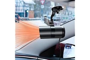 NIFBANG Autoheizung mit Halterung, 12V 150W Auto Heizlüfter Defroster, 2 in 1 Heizen & Kühlen Auto Ventilator mit Zigarettenanzünder-Stecke, 180° Schwenkbare kfz Heizung Defogger für SUV, Jeeps, LKWs