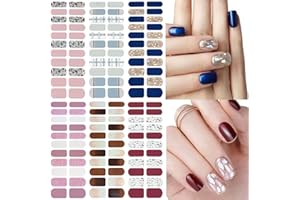 NAILDOKI Autocollant Ongle 3D Nail Stickers, Nail Art Auto-Adhésif Ongle Décalque Belle Mode Décoration pour Femmes Filles Nail Wraps