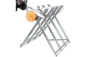 FIVMEN Sägebock Klappbar Holzsägebock Sägegestell Sägehilfe Kettensägebock Verzinkt für Kettensägen Handsägen 82x80,5x79 cm - Silber