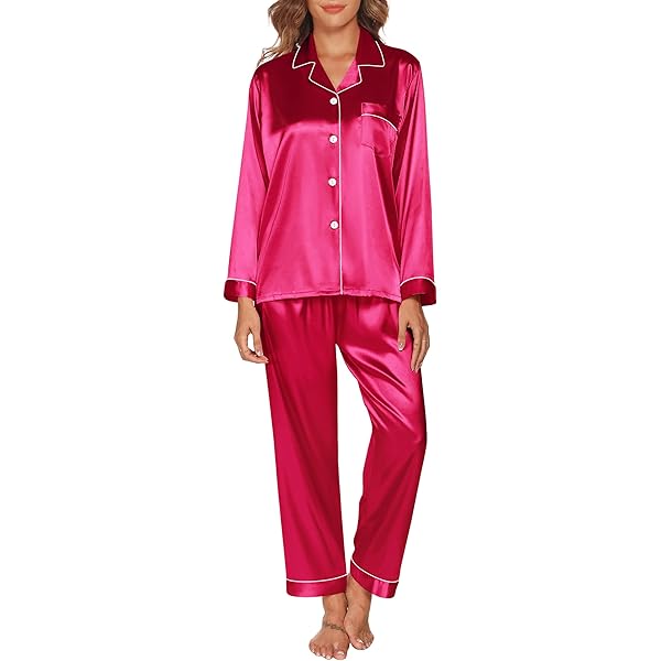 LUBOT Pyjama van 100% katoen voor dames, pyjamaset, zachte knoopsluiting, 2-delige set, gebreide nachtkleding, loungewear met lange mouwen, XS-XXL, (Misty Blue) (Katoen), M LUBOT Pyjama van 100% katoen voor dames, pyjamaset, zachte knoopsluiting, 2-delige set, gebreide nachtkleding, loungewear met lange mouwen, XS-XXL, (Misty Blue) (Katoen), M