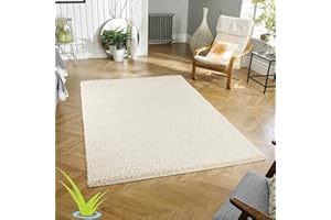 Wadan 60x110cm Cream Shaggy Rugs Living Room |5mm Thick Pile | Extra Large Small Medium | Rectangular Size | Soft Touch | Living Room Area Rugs | Non Shedding