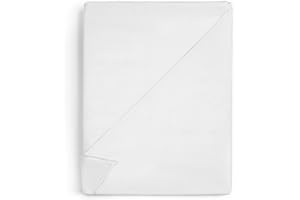 AMAZINGGIRL Prześcieradło bez gumki bawełniane nie gotujące 140 x 200 cm - białe prześcieradło bez gumki bawełniane prześcieradło hotelowe 125 g/m²