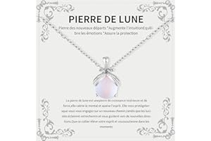 DREAKU Collier Pierre De Lune pour Femme - Cadeau Original Anniversaire pour Maman, Sœur, Amie, Fille, Ado