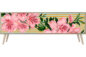 HEALANCY BIOMEDICAL HEALANCY Mobile TV Mobile Porta Televisore a 3 ante Tavolo da Soggiorno TV Soggiorno Armadio Moderno per TV Porta TV con mobili contenitori Mensola TV Design moderno