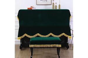 Cutfouwe Piano Cover,Piano Keyboard Cover, Piano Cover Fabric Art Vertical Piano Cover,Grün,200x150cm