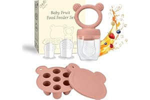 Zufio Grignoteuse bébé - sans BPA Tetine grignoteuse bébé 4M+ moule à glace au lait maternel conservation lait maternel - Sucette Grignoteuse Debe alimentateur de fruits en silicone(Muted)