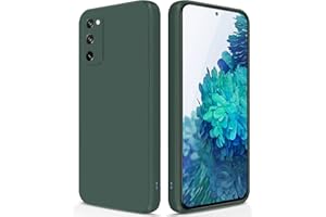 ‎GIIYOON GiiYoon Liquid Silikonowe Etui Kompatybilne z Samsung Galaxy S20 FE, Miękką Wyściółką Wewnętrzną z Mikrofibry, Ochrona Aparatu 360 Stopni, Osłona Odporna na Uderzenia(Zieleń)
