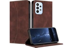 Mo-Beauty Hülle Kompatibel mit Samsung Galaxy A32 4G, Handyhülle Samsung A32 4G, Galaxy A32 4G Hülle, PU Leder Flip Klappbare Schutzhülle Magnet Ledertasche Klapphülle für Samsung A32 4G(Braun)