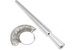 KEESIN Ringgrößenmessgerät, Ringgrößenschablonen-Set, Ringgrößen messen, Ring größenmesser, Ringgrössenmesser zum Messen von Ringdurchmessern, 26 Pcs A-Z Werkzeuggrößenset