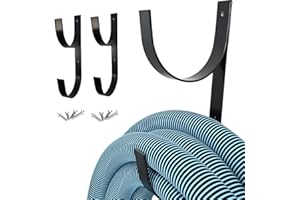 MENG ZHI AO Lot de 2 cintres larges pour poteau de piscine, support robuste en aluminium noir avec vis, crochets parfaits pour tuyaux de piscine, bâtons télescopiques, tuyaux aspirateurs, filets, brosses,