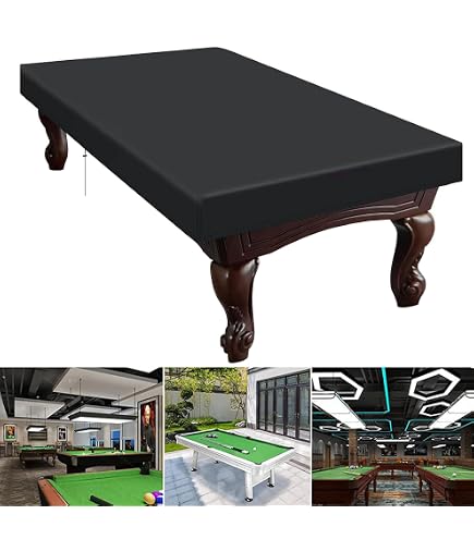 Telo Copritavolo Da Biliardo Impermeabile E Antivento In Oxford 420D. Copre Gambe E Piano, Con Fibbie E Cordini Regolabili. Adatto Anche A Tavoli Da Ping Pong E Mobili Da Esterno