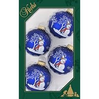 Lauschaer Christbaumschmuck - 3 Handbemalte Katzen Mit Glitter & Krönchen, Je Ca. 8 Cm, Mundgeblasenes Glas