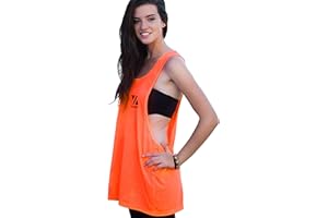 Vibrha Canotta Fitness Donna da Palestra - Top Fluo Oversize per Danza Yoga Allenamento Bodybuilding