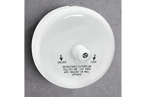 KIAYOO Tendedero Retráctil, Cuerda para Tender La Ropa Pared Interior & Exterior,Washing Line Indoor Outdoor para Pisos Hoteles Baños Balcones Caravanas,Blanco