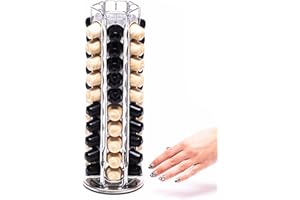 PEAK COFFEE Porte Capsules pour 60 Nespresso Original Dosettes | Rangement Capsule Rotatif Compatible avec Nespresso | Distributeur Capsules Café