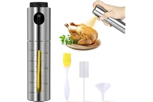 JJ Olive Oil Sprayer for Cooking, 100ML Stainless Steel Oil Dispenser Bottle, Canola Oil Vinegar Spray Mister for Kitchen, Refillable Gadgets Accessories Widely Used for Air Fryer, Baking, Grilling