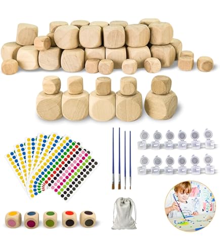 Dés Vierges En Plastique - 50 Pièces, 16 Mm, Coins Ronds, Pour Jeux, DIY, Enseignement !