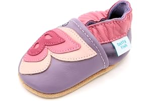 Dotty Fish Chaussures pieds nus unisexes en cuir pour bébés et enfants - Antidérapantes, souples, légères et respirantes. Animaux du zoo et de la jungle. Garçons et filles. 0-5 ans. Marque britannique