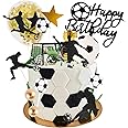 Decorazioni per torte a tema calcio, 30 pezzi, topper per torta di compleanno per bambini, ragazzi e uomini, decorazioni per feste di compleanno