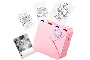 Omezizy Mini Sticker Drucker Fotodrucker für Smartphone-M02S Plottermaschine,Thermodrucker Bluetooth Fotodrucker&Etikettendrucker für DIY Erstellung,Studiennotizen,Geschenke