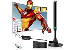 CENBOU TV Aerial Indoor - TV Aerial with Strong Signal Booster Amplifier &upto 380-Mile Long Range, Digital TV Antenna Support Freeview Smart TV 4K/1080P HDTV /16.4ft Coxial Cable