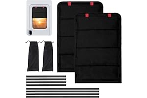 BONJUME Copertura Per Finestra Camper, 64*41cm Schermo Per La Privacy Della Finestra Del Camper Coperture Per Finestre Pieghevoli Per Camper Senza Foratura Protezione UV Copertura Per Camper E Roulotte