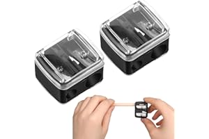 BOHUIZ 2 Pcs Eyeliner Sharpener, 2 Holes Makeup Sharpener, Eye Pencil Sharpeners, Eyebrow Pencil Sharpeners, Cosmetic Pencil Sharpener for Lip Liner, Eyebrow Pencil, Eyeliner Pencils