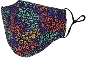 WEDDECOR Washable Reusable 3 Layer Cotton Face mask Face Covering Bandana Face Mask Breathable Fashion Face Mask for Protection Against Pollution, Rainbow, 1pc