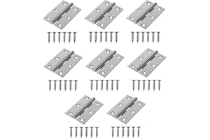 TERF® 8 Pcs Zinc Plated Steel Butt Hinges 65mm Door Butt Hinges Folding 65mm [2.5 inch] Silver For Home Furniture Bathroom Cabinet Window Internal Doors Including Fixing Screw