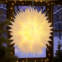 Étoile Lumineuse En Papier 3D - 45 Cm De Diamètre - Décoration Noël, Fenêtre, Sapin - Lumière LED Suspendue, Ambiance Festive - 4