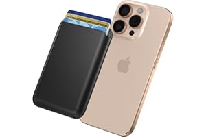 Mugust Magnetische Wallet Kompatibel mit MagSafe für iPhone 16/15/14/13/12 Serie, PU Telefon Kartenhalter, Magnetisches Wallet für iPhone (Schwarz)