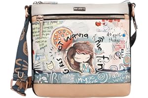Anekke - Bolso de Mujer - Bandolera Mediana - Bolsa de Hombro de Polipiel con 1 Asa - Cierre de Cremallera - Colección Fun & Music - Accesorios y Complementos Mujer - 27 x 25 x 8 cm