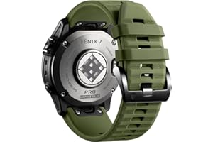 Pasek Laffav kompatybilny z Garmin Fenix 6 Pro/Fenix 6/Fenix 7/Fenix 7 Pro/Fenix 5/5 Plus, silikonowy QuickFit 22 mm do Garmin Instinct/Approach S60/S62/Garmin Forerunner 945/935,Oliwkowa zieleń