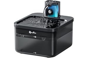 DownyPaws Fontanella per Gatti Senza Fili, 2,5L Fontana per Gatti con Sensore di Movimento, Ultra Silenziosa fontanella gatto con Batteria da Ricaricabile 4000mAh, Multi-Filtrazione, Nero