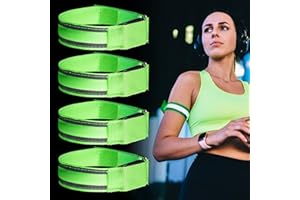HOSPAOP 4 pulseras LED recargables – Pulsera luminosa USB con luz intermitente, banda reflectante para correr, correr, hacer deporte y al aire libre, reflectores para mayor visibilidad