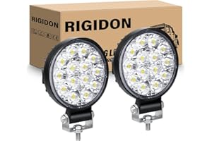 RIGIDON 2PCS 42W Mini LED Fog Light, 4Inch Spot LED Work Light Pod Lights for Truck, Marine, Boat, Pickup, ATV, UTV, 4X4WD, Forklift, SUV, Motorcycle