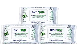 Lingettes de nettoyage CPAP, pack d'économies, 3 x 80 lingettes averpur ™ avec Aloe Vera, 100% coton pur