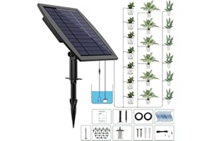 JIYANG Solar Automatic Drip Irrigation Kit System,Solar Irrigation System,Garden Plant Watering Device Automatic Watering System With 64FT Hose,Greenhouse Irrigation System with Anti-Siphoning Device