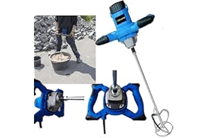 ROYALSWILL 2600 W Handheld Paddle Mixer Concrete Mixer, portatile Concrete Cement Mixer regolabile 6 Speed Paint Mixer, 230 V Paddle Drill Mixer Stirring Tool for Mortar Grouts Paint Cement Plaster Plastering