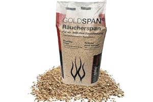 KINPUR 15kg GOLDSPAN Smoke Räucherspäne (Körnung 20/160 3,0 - 10,0mm) Räuchern Buche Smoking Chips Räuchermehl Räucherholz