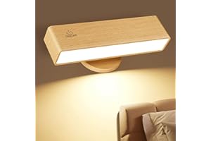 Orifesio Battery-Operated Wall Lights, Magnetic Wall Light Rechargeable, Battery Wall Sconce 360° Rotation, 4000mAh Wireless Picture Sconces Bedside Reading Light, Cordless Lighting for Bedroom