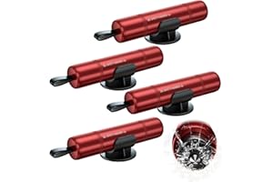 SNBUHA 4 Pièce Marteau de Sécurité avec Supports - 2 en 1 Coupe Ceinture Brise Vitr, Léger et Portable Mini Marteau Marteau Brise Vitre, Kit Securite Voitures, pour Voitures Outil d'Évasion d'urgence