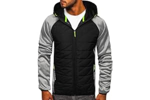 BOLF Hombre Chaqueta guateada de Entretiempo con Capucha Cierre de Cremallera Cuello alto Cazadora Ropa de Abrigo Plumas Bomber Fitness Outdoor Básico Estilo Deportivo Mix 4D4