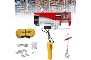 WUDLEP 800 KG Electric Hoist Lift with Wired Remote Control, 220V 12M Lifting Overhead Electric Hoist, Pure Copper Motor for Garage, Warehouse, Factory