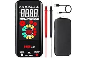 BSIDE Multimetro digitale automatico Grande LCD a colori EBTN Multimetro ricaricabile intelligente 3 risultati 6000 conteggi Tester di Tensione Capacità Frequenza Resistenza Modalità NCV Filo vivo