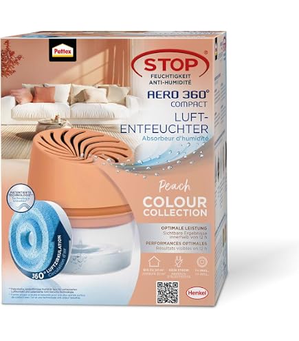 Pattex AERO 360° Wildflower Meadow Tabs recambio, reduce la humedad y los malos olores, recambio para el deshumidificador AERO 360°, paquete de 2 ( 2x450g