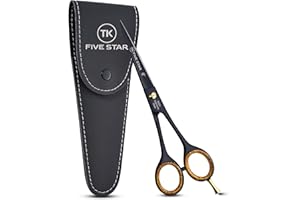 TK FIVE STAR SOLINGEN® Vegas Premium 6 Zoll extra scharfe Friseurschere Haarschere Bartschere Haarschneideschere für Damen Herren Friseure und Kinder für kräftige feine Haare Rostfrei Mikroverzahnt