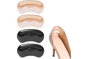 Kryzulax 2 Paia Proteggi Tallone Per Scarpe,Cuscini per tallone Pad Heel,Soletta Autoadesiva Per La Cura Dei Piedi Per Scarpe,per scarpe da donna e uomo troppo grandi(Beige+Nero)