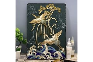 TANZEQI Cloisonne Enamel Painting DIY Kit for Chinese Cloisonné Enamel Art of Crane and Scenery, Intangible Cultural Heritage (Crane B)
