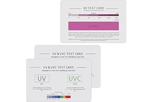 SaiTech IT 2 Pack UV & UVC Test Card & UV Intensity Test Card | 3-in-1 UV Test Card | UVA & UVC Light Identifying Card | UV Bulb & LED Intensity Reading Card | UV Dosage Indicator Card | UVB Tester